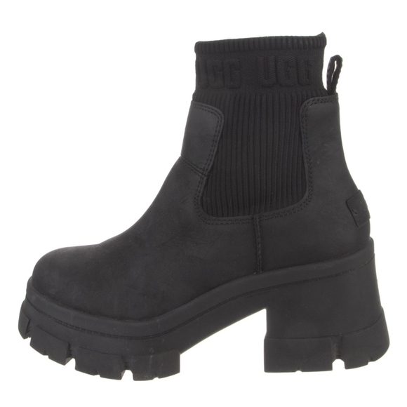 UGG Black Heeled Boots with Chunky Platform. - Picture 1 of 4